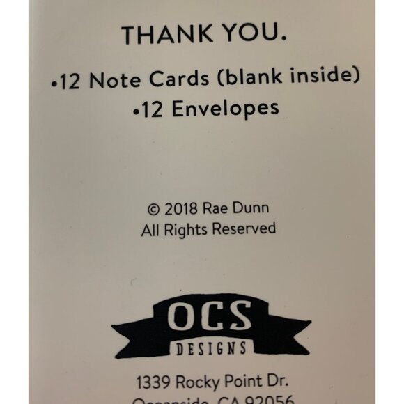 Rae Dunn Thank You Note Cards & Envelopes Set - Picture 2 of 2